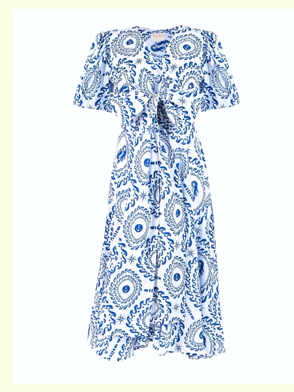 Beyond by Vera "Sail Away" Blue and White Midi Dress NWOT